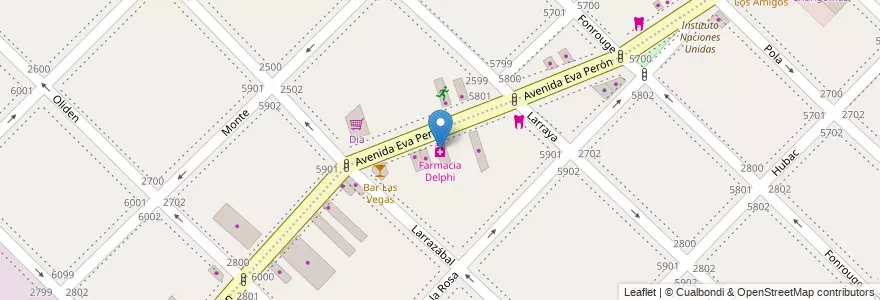 Mapa de ubicacion de Farmacia Delphi, Villa Lugano en Аргентина, Буэнос-Айрес, Comuna 9, Буэнос-Айрес.