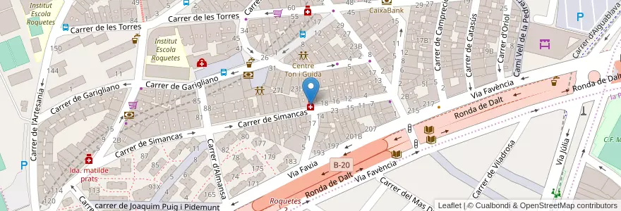 Mapa de ubicacion de Farmàcia Diaz Navarro en إسبانيا, كتالونيا, برشلونة, بارسلونس, Barcelona.
