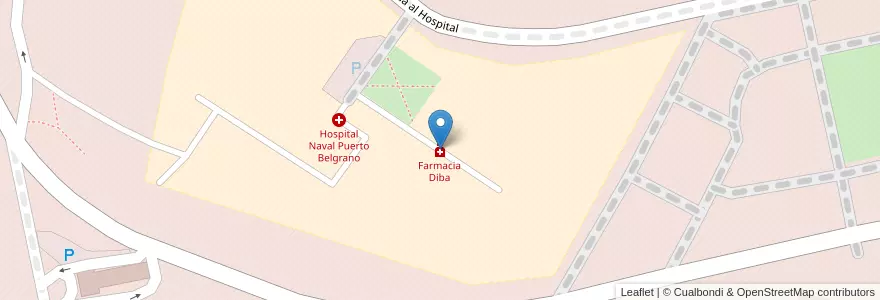Mapa de ubicacion de Farmacia Diba en Arjantin, Buenos Aires, Partido De Coronel De Marina Leonardo Rosales.