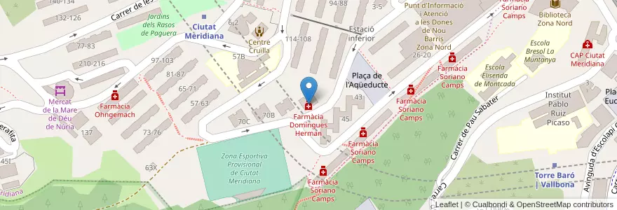 Mapa de ubicacion de Farmàcia Domíngues Herman en İspanya, Catalunya, Barcelona, Barcelonès, Montcada I Reixac, Barcelona.