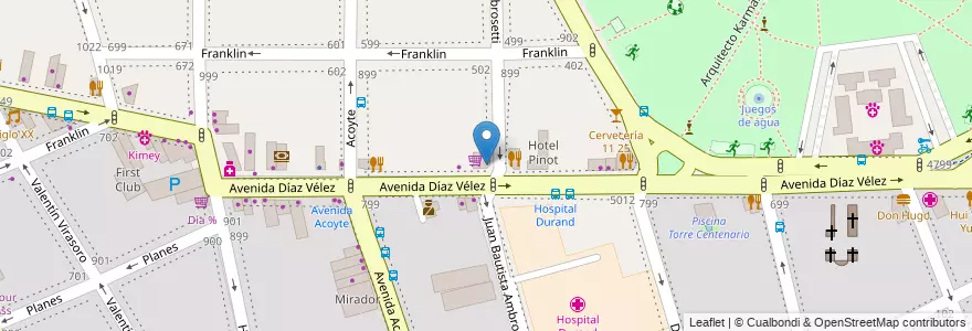 Mapa de ubicacion de Farmacia Durand, Caballito en آرژانتین, Ciudad Autónoma De Buenos Aires, Buenos Aires, Comuna 6.