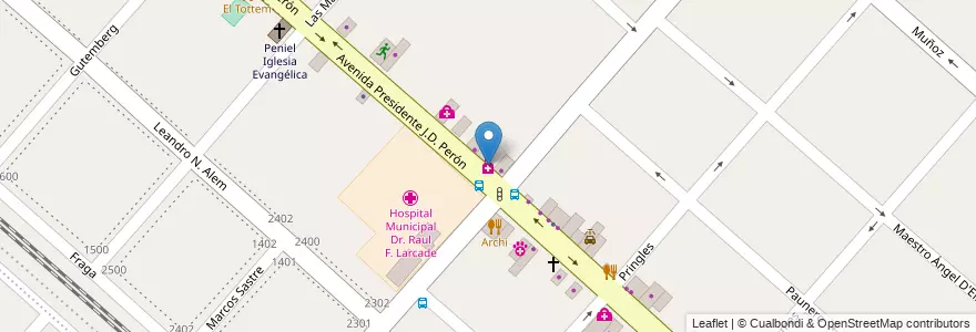 Mapa de ubicacion de Farmacia Durandeu en Argentine, Province De Buenos Aires, Partido De San Miguel, San Miguel.