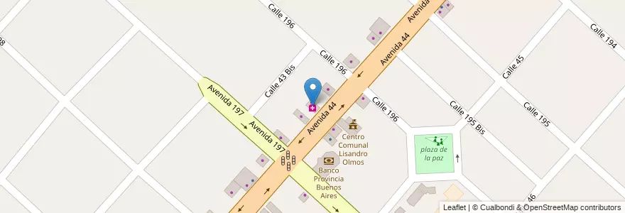 Mapa de ubicacion de Farmacia ER, Lisandro Olmos en Arjantin, Buenos Aires, Partido De La Plata, Lisandro Olmos.