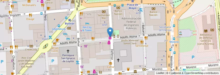 Mapa de ubicacion de Farmacia Estrella, Montserrat en アルゼンチン, Ciudad Autónoma De Buenos Aires, Comuna 1, ブエノスアイレス.