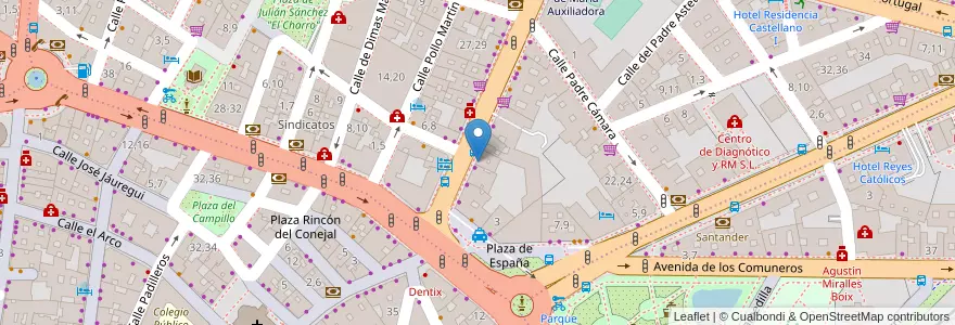 Mapa de ubicacion de Farmacia Eugenio Yague en إسبانيا, قشتالة وليون, شلمنقة, دائرة شلمنقة, شلمنقة.