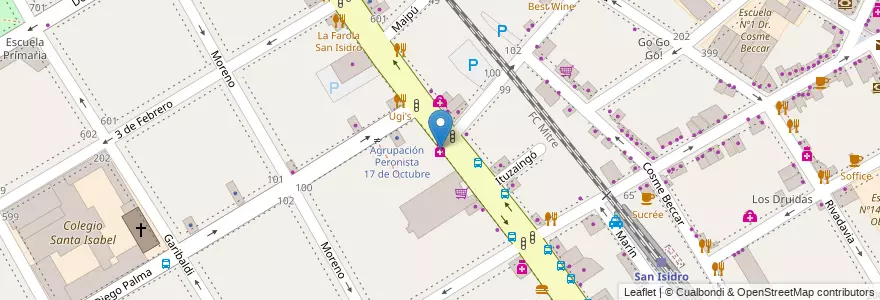 Mapa de ubicacion de Farmacia Fabris en Argentina, Buenos Aires, Partido De San Isidro, San Isidro.