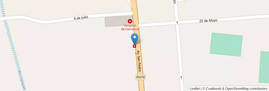 Mapa de ubicacion de Farmacia Famatina en آرژانتین, La Rioja, Departamento Famatina.