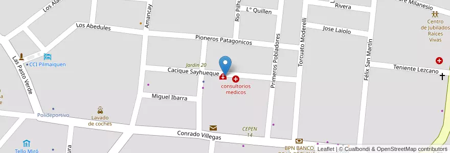 Mapa de ubicacion de Farmacia Faro Azul en الأرجنتين, تشيلي, نيوكوين, Departamento Aluminé, Límite Municipio De Aluminé, Aluminé.