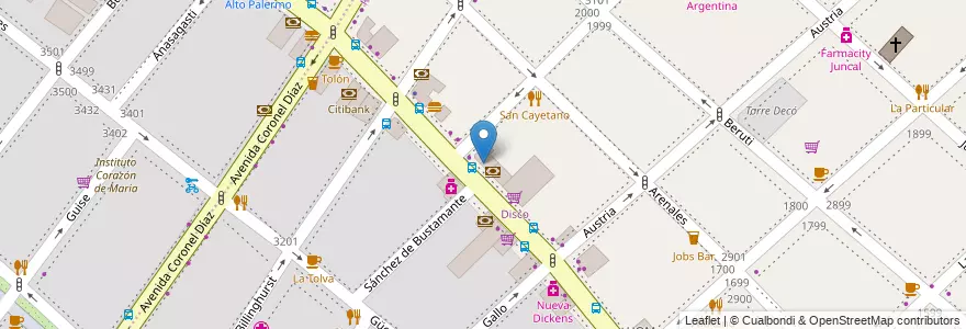 Mapa de ubicacion de Farmacia Farsica, Recoleta en アルゼンチン, Ciudad Autónoma De Buenos Aires, Comuna 2, ブエノスアイレス.