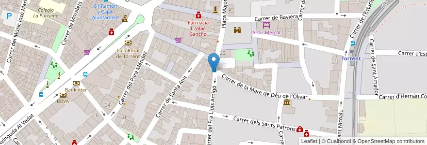 Mapa de ubicacion de Farmacia Ferrandis en Spanien, Valencianische Gemeinschaft, Valencia, L'Horta Oest, Torrent.