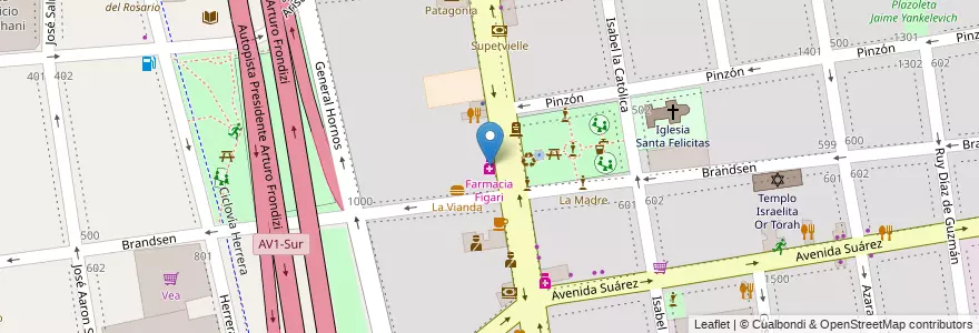 Mapa de ubicacion de Farmacia Figari, Barracas en الأرجنتين, Ciudad Autónoma De Buenos Aires, Comuna 4, Buenos Aires.