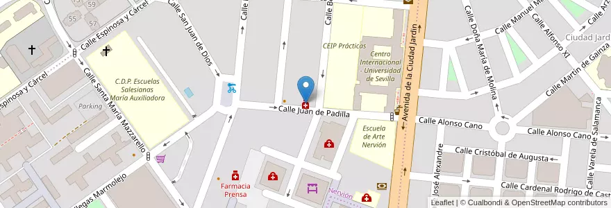 Mapa de ubicacion de Farmacia Flemming en Spain, Andalusia, Sevilla, Seville.