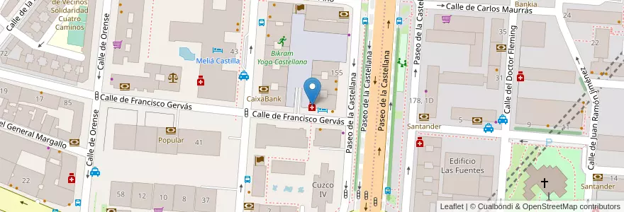 Mapa de ubicacion de Farmacia - Francisco Gervás 2 en スペイン, マドリード州, Comunidad De Madrid, Área Metropolitana De Madrid Y Corredor Del Henares, Madrid.