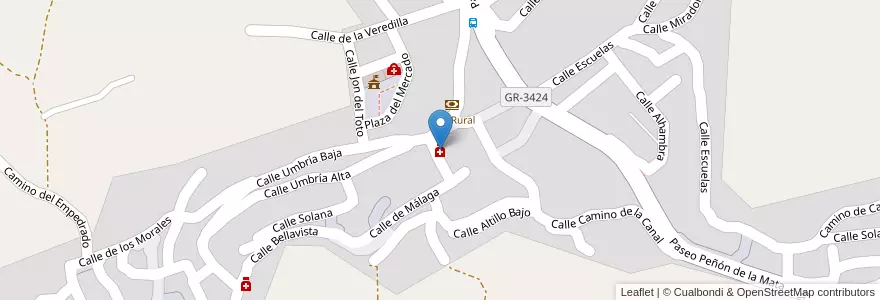 Mapa de ubicacion de Farmacia Francisco Romero García en Spagna, Andalucía, Granada, Comarca De La Vega De Granada, Cogollos De La Vega.