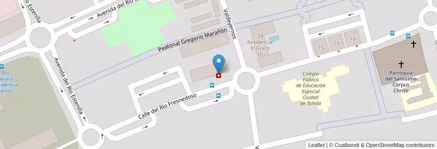 Mapa de ubicacion de Farmacia Fresnedoso. Lda. Mª Jesús López Vicente en Испания, Кастилия-Ла-Манча, Толедо, Толедо, Толедо.