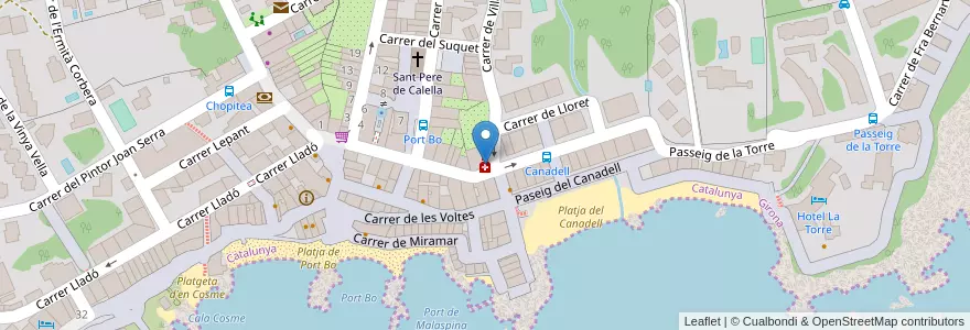 Mapa de ubicacion de Farmàcia Frigola en Spagna, Catalunya, Girona, Baix Empordà, Palafrugell.