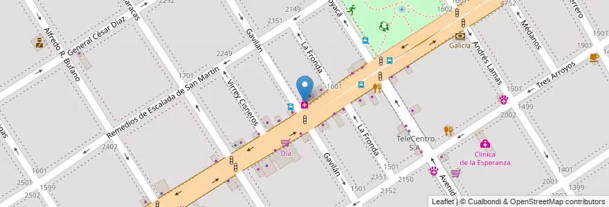 Mapa de ubicacion de Farmacia Genéricos, Villa General Mitre en آرژانتین, Ciudad Autónoma De Buenos Aires, Buenos Aires, Comuna 11.