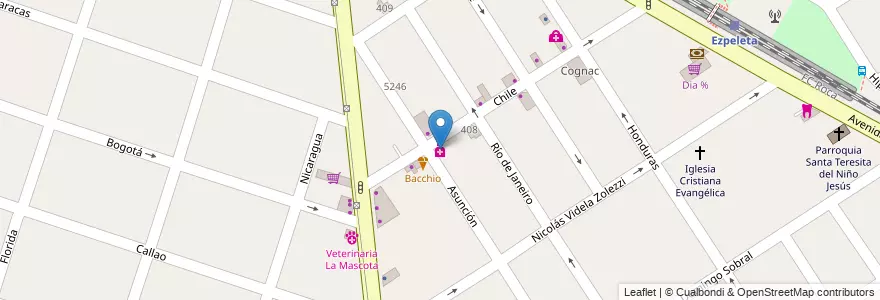 Mapa de ubicacion de Farmacia Gil en Аргентина, Буэнос-Айрес, Partido De Quilmes, Ezpeleta.