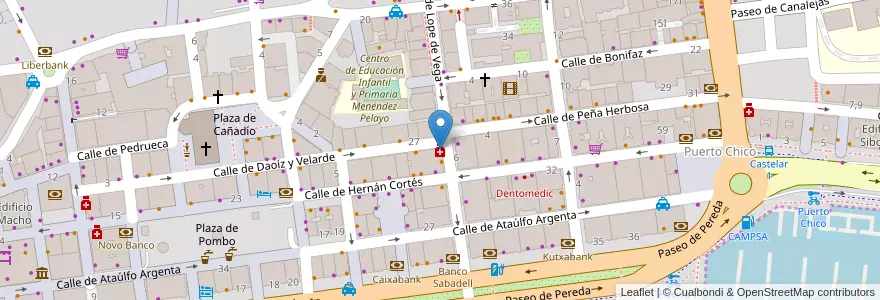 Mapa de ubicacion de Farmacia Gloria Palacios Esteban en スペイン, カンタブリア州, カンタブリア州, Santander, Santander.