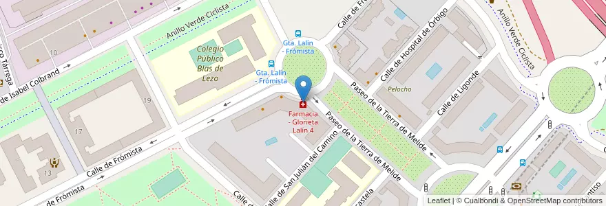 Mapa de ubicacion de Farmacia - Glorieta Lalín 4 en スペイン, マドリード州, Comunidad De Madrid, Área Metropolitana De Madrid Y Corredor Del Henares, Madrid.