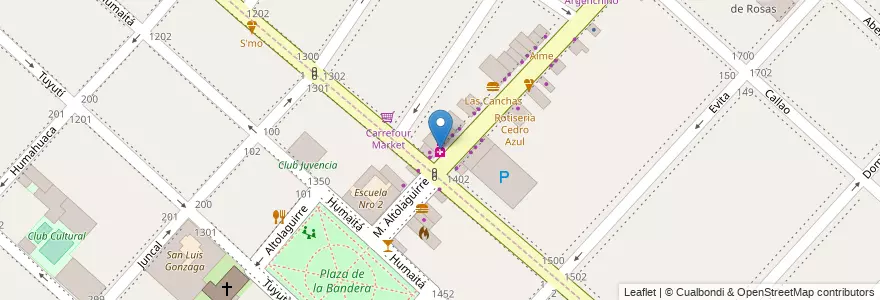 Mapa de ubicacion de Farmacia Gomez en آرژانتین, استان بوئنوس آیرس, Partido De La Matanza, Villa Madero, Tapiales.