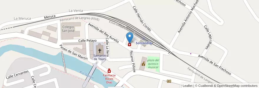 Mapa de ubicacion de Farmacia González Álvarez en 스페인, 아스투리아스, 아스투리아스, Samartín Del Rei Aurelio.