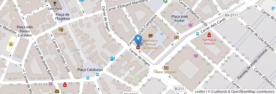 Mapa de ubicacion de Farmàcia Gonzalvo en Espanha, Catalunha, Barcelona, Garraf, Sant Pere De Ribes.