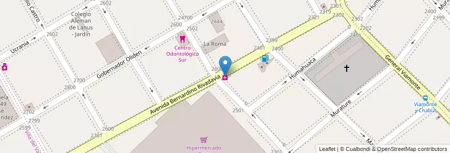 Mapa de ubicacion de Farmacia Gröszer en Arjantin, Buenos Aires, Partido De Lanús, Lanús Oeste.