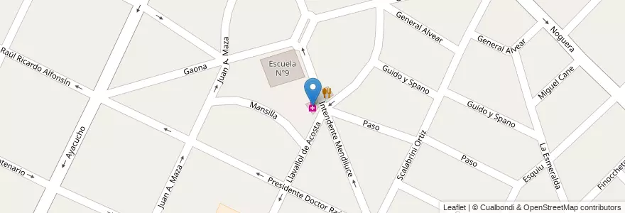 Mapa de ubicacion de Farmacia Guercio en Argentinië, Buenos Aires, Partido De Merlo, San Antonio De Padua.