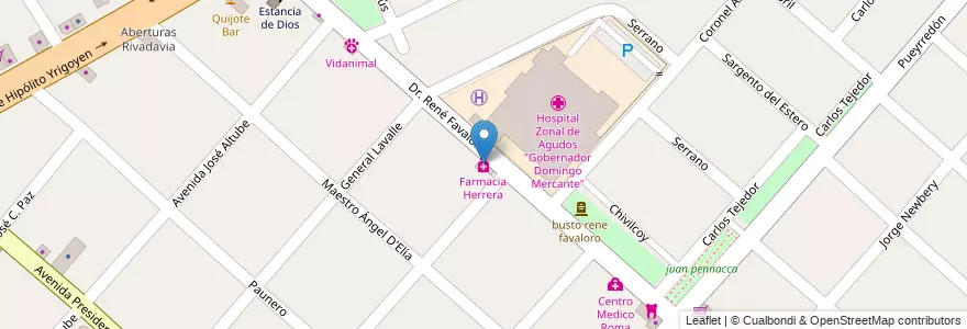 Mapa de ubicacion de Farmacia Herrera en アルゼンチン, ブエノスアイレス州, Partido De José C. Paz.