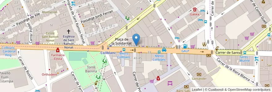 Mapa de ubicacion de Farmàcia Huguet en Sepanyol, Catalunya, Barcelona, Barcelonès, Barcelona, L'Hospitalet De Llobregat.