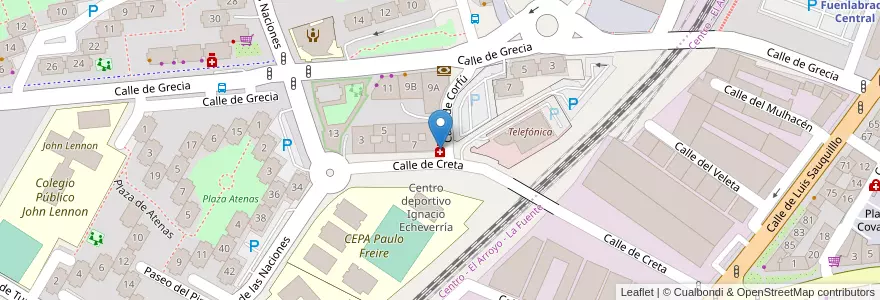 Mapa de ubicacion de Farmacia Isabel Ortiz Muñoz en Spanien, Autonome Gemeinschaft Madrid, Autonome Gemeinschaft Madrid, Área Metropolitana De Madrid Y Corredor Del Henares, Fuenlabrada.