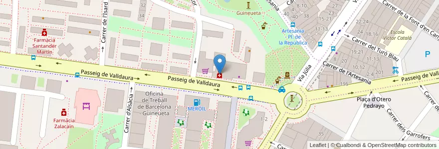 Mapa de ubicacion de Farmàcia Izquierdo Ridorsa en Испания, Каталония, Барселона, Барселонес, Барселона.