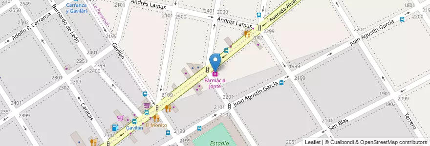 Mapa de ubicacion de Farmacia Jonte, Villa General Mitre en Argentina, Autonomous City Of Buenos Aires, Autonomous City Of Buenos Aires.