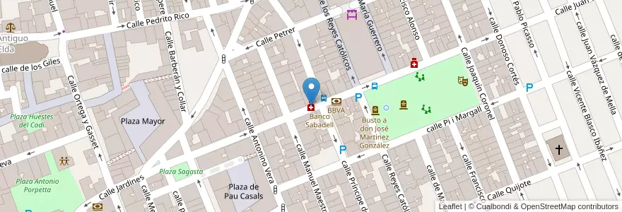 Mapa de ubicacion de Farmacia Juan Carlos I en 西班牙, Comunitat Valenciana, Alacant / Alicante, El Vinalopó Mitjà / El Vinalopó Medio, Elda.