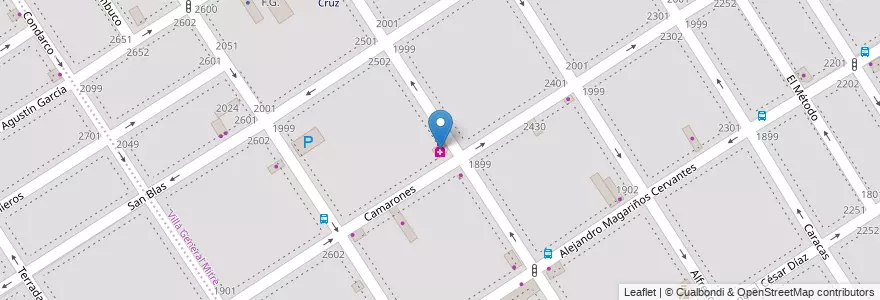 Mapa de ubicacion de Farmacia La Nueva Artigas, Villa General Mitre en Аргентина, Буэнос-Айрес, Буэнос-Айрес, Comuna 11.