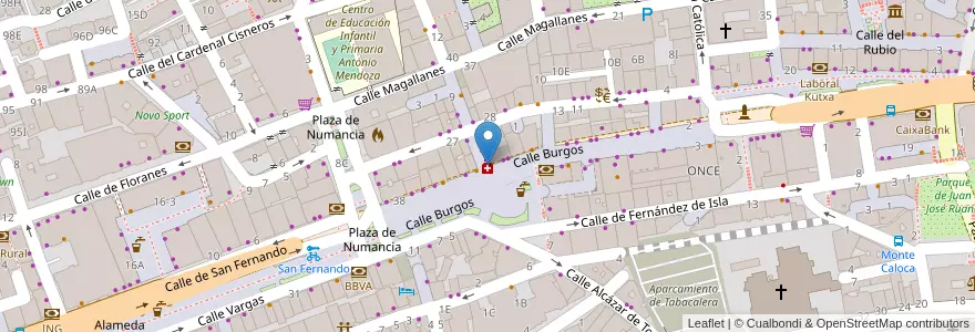 Mapa de ubicacion de Farmacia Lafuente en إسبانيا, كانتابريا, منطقة كانتابريا, Santander, Santander.