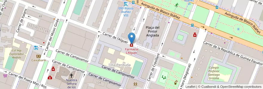 Mapa de ubicacion de Farmacia L'Alguer en Espanha, Comunidade Valenciana, València / Valencia, Comarca De València, València.