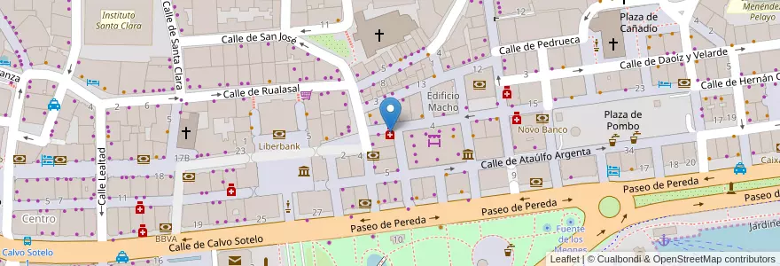 Mapa de ubicacion de Farmacia Lavín y Camus en İspanya, Cantabria, Cantabria, Santander, Santander.