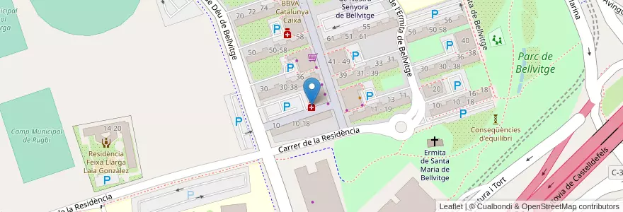Mapa de ubicacion de Farmacia Ldo. Lluís Cortit en 西班牙, Catalunya, Barcelona, Barcelonès, L'Hospitalet De Llobregat.