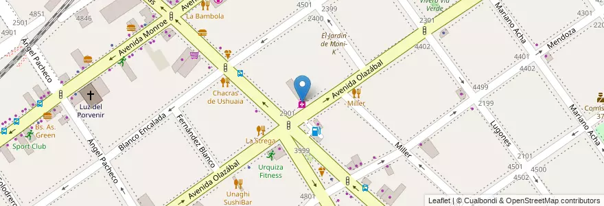 Mapa de ubicacion de Farmacia Lerida, Villa Urquiza en Arjantin, Ciudad Autónoma De Buenos Aires, Comuna 12, Buenos Aires.