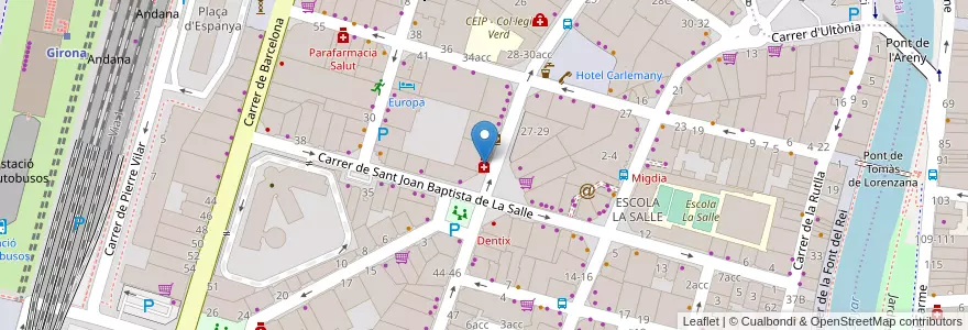 Mapa de ubicacion de Farmàcia Ll. Pla i Cama en Spagna, Catalunya, Girona, Gironès, Girona.