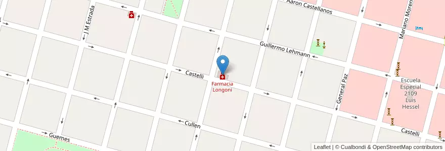 Mapa de ubicacion de Farmacia Longoni en Argentinien, Santa Fe, Departamento Las Colonias, Municipio De Esperanza, Esperanza.
