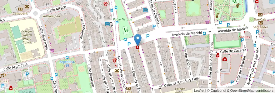 Mapa de ubicacion de Farmacia López Honduvilla en Spanien, Autonome Gemeinschaft Madrid, Autonome Gemeinschaft Madrid, Área Metropolitana De Madrid Y Corredor Del Henares, Coslada.