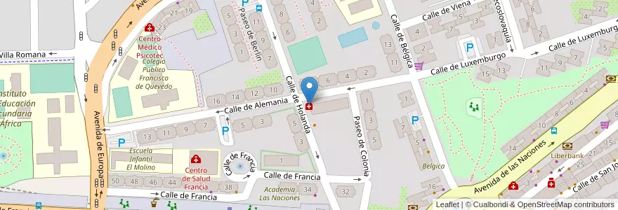 Mapa de ubicacion de Farmacia Los Bermejales en Испания, Мадрид, Мадрид, Área Metropolitana De Madrid Y Corredor Del Henares, Fuenlabrada.