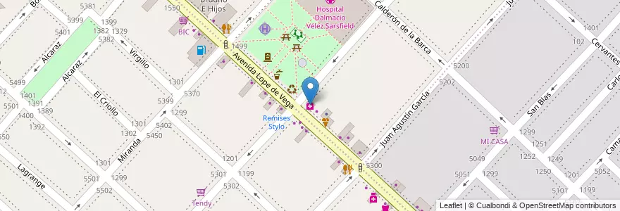 Mapa de ubicacion de Farmacia Luro, Monte Castro en アルゼンチン, Ciudad Autónoma De Buenos Aires, ブエノスアイレス, Comuna 10.