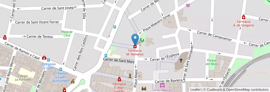 Mapa de ubicacion de Farmacia M. Nemesio en Spain, Valencian Community, Valencia, L'Horta Oest, Torrent.