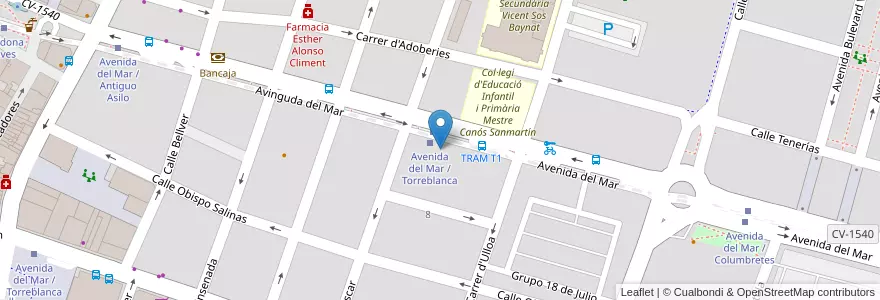 Mapa de ubicacion de Farmacia Mª Angeles Soler Tort en スペイン, バレンシア州, Castelló / Castellón, La Plana Alta, Castelló De La Plana.