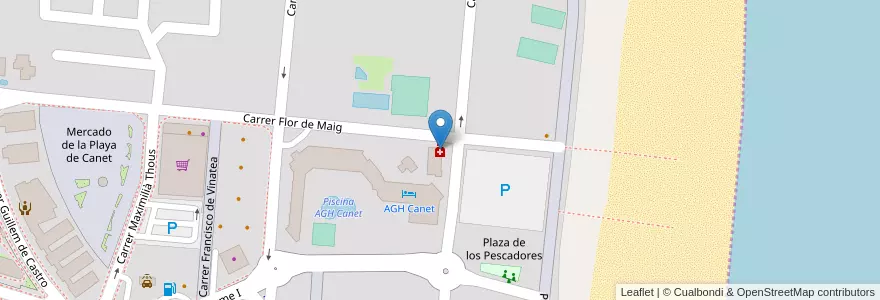 Mapa de ubicacion de Farmacia Mª Jesús Moll Navarro en Испания, Валенсия, Валенсия, El Camp De Morvedre, Canet D'En Berenguer.