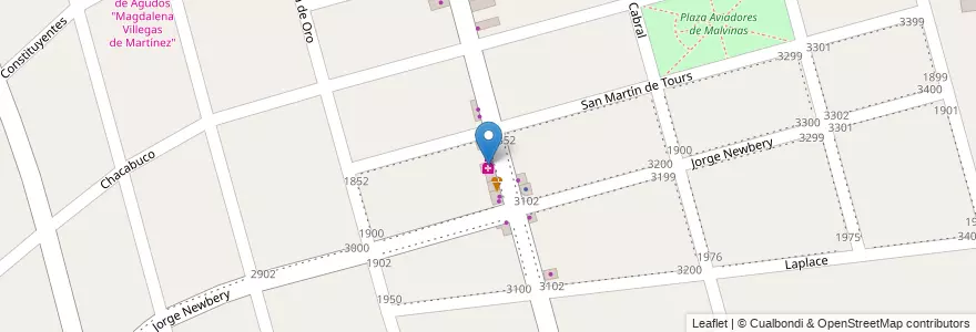 Mapa de ubicacion de Farmacia Magnin en Argentina, Provincia Di Buenos Aires, Partido De Tigre, Don Torcuato.